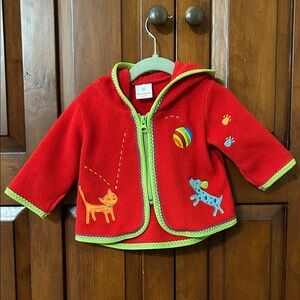 Hanna Andersson Red Kids Jacket with Green Trim